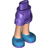 Minidoll Hips and Shorts with Light Nougat Legs and Dark Azure Laced Shoes