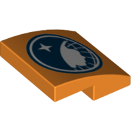 Brick Curved 2 x 2 x 2/3 with Dark Blue/White Arctic Explorer Logo Print