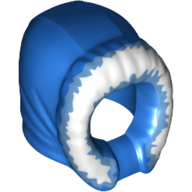 Hood Fur-lined, Short, Narrow Facial Opening with Bright Light Blue Fur Edge Pattern