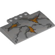 Brick Curved 5 x 8 x 2/3 with Rock Cracked 3 Lava Hole Print
