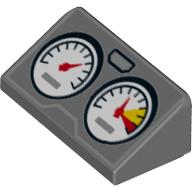 Brick Sloped 30° 1 x 2 x 2/3 with 2 Gauges/Dials print